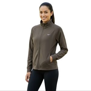 Nike Taupe Full Zip Mock Collar Track Jacket Size XL